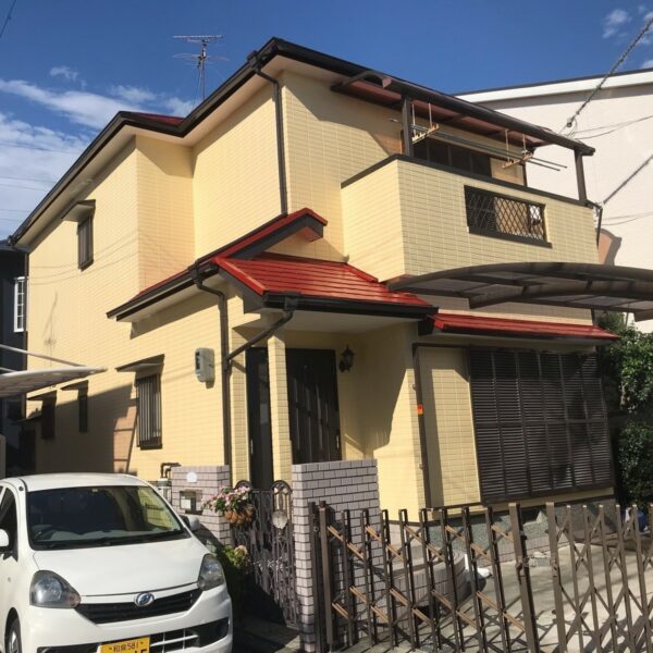 【岸和田市｜外壁・屋根塗装】RSシルバーグロスSi×赤さび色でやさしく引き締まった外観に