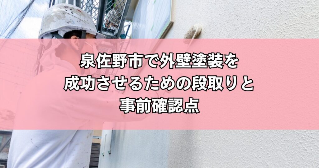 泉佐野市で外壁塗装を成功させるための段取りと事前確認点